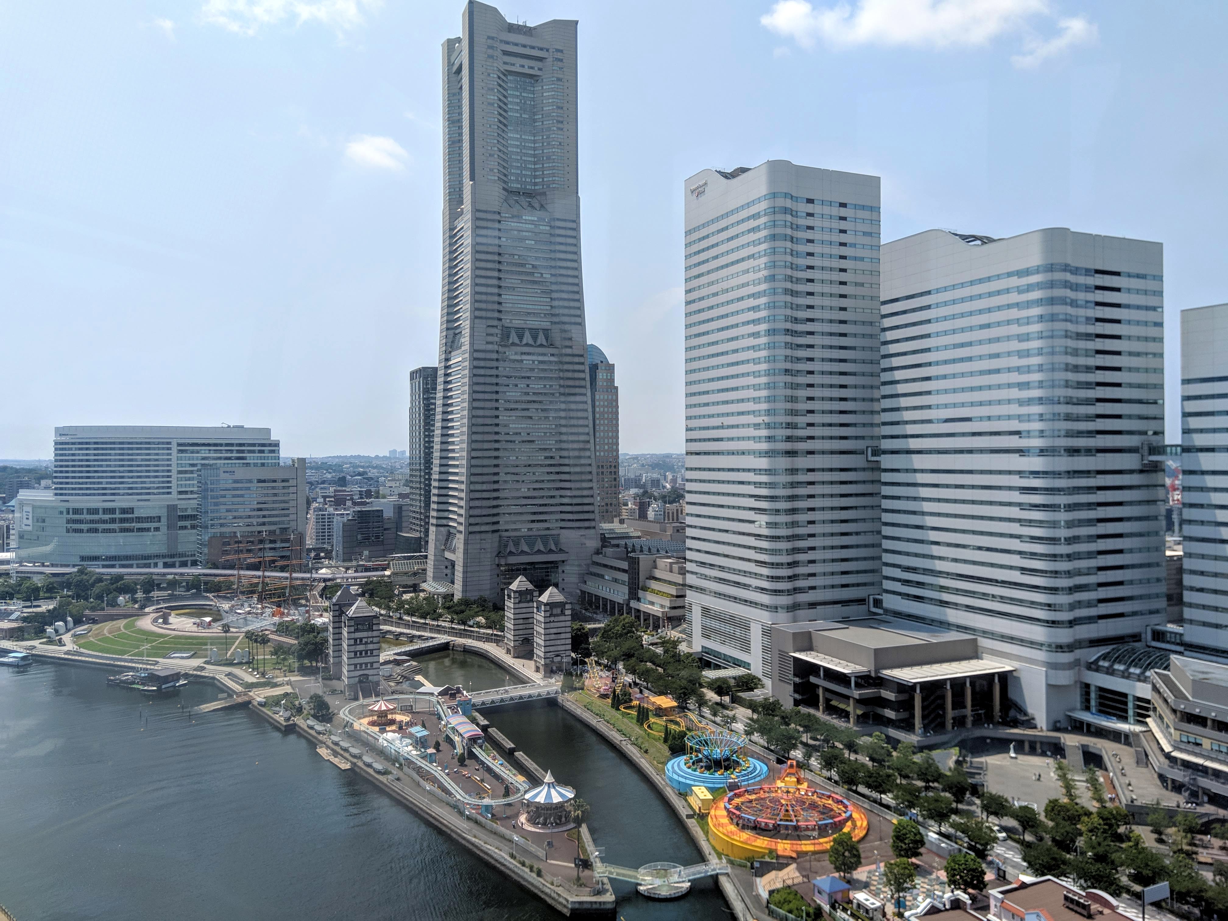 Yokohama Landmark Tower as seen from the ferries wheel