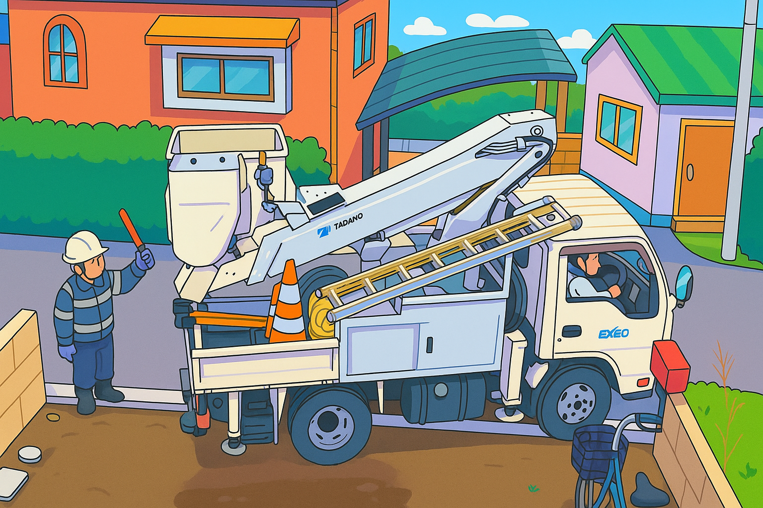 The boom lift truck they used for pulling the fiber optics into our house (made with ChatGPT)