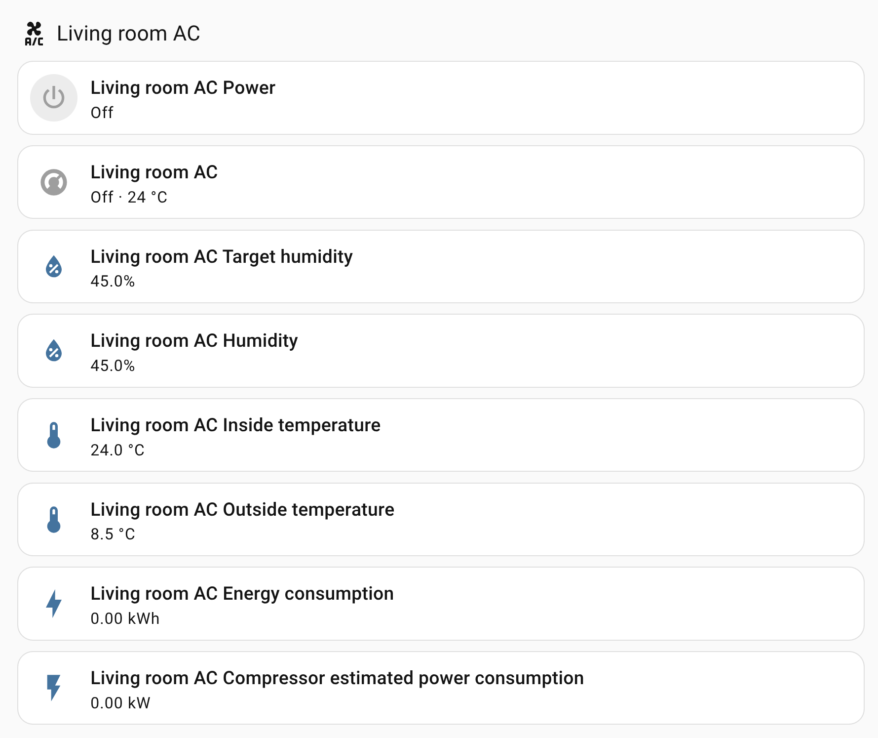 Controls of a Daikin AC