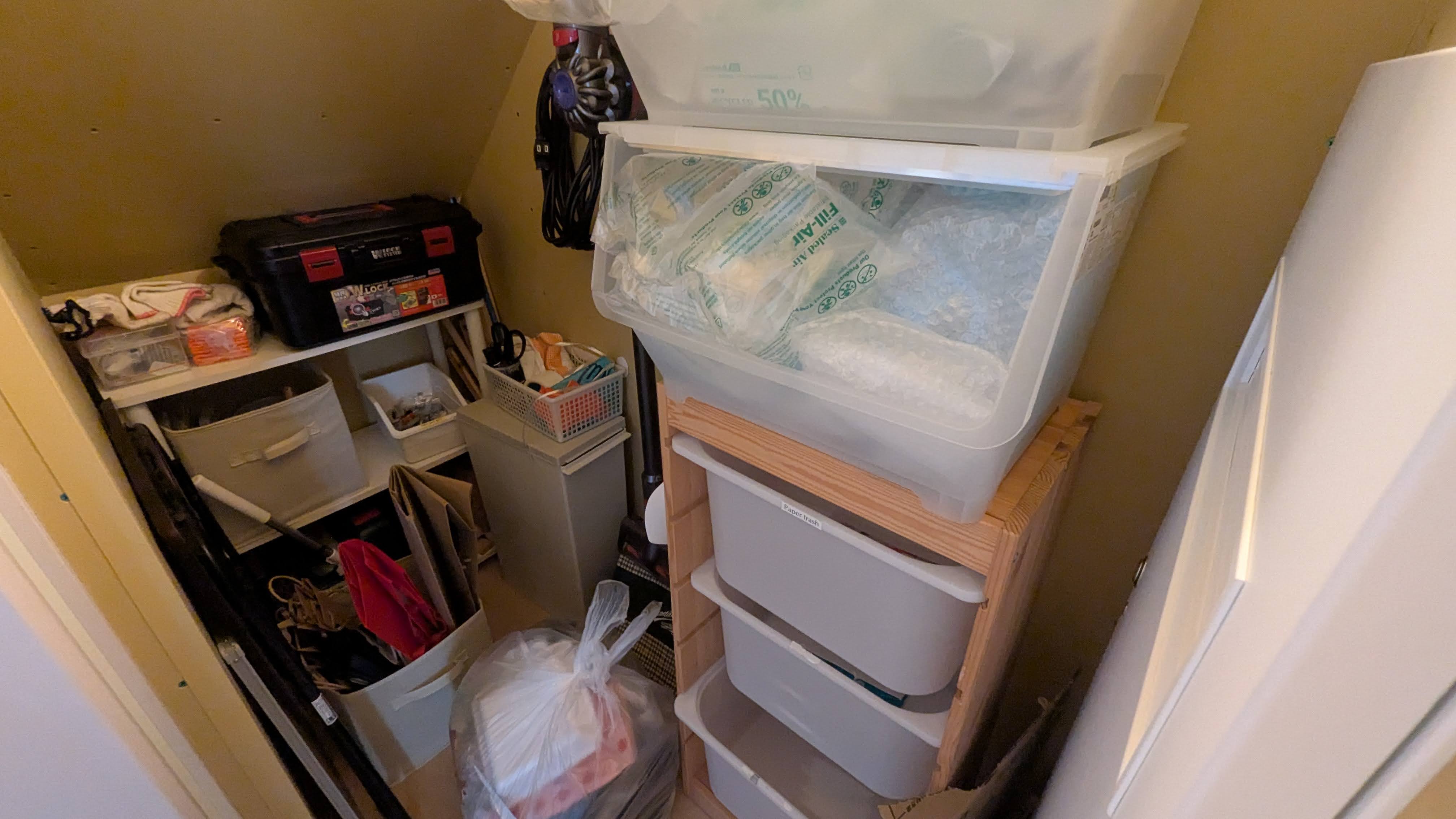 Our storage under the stairs